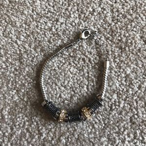 Lia Sophia Silver and Gold bracelet with cut crystals